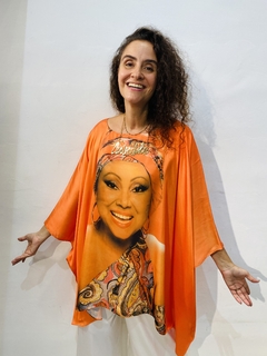 Camiseta Maxi Cetim Alcione Laranja - buy online