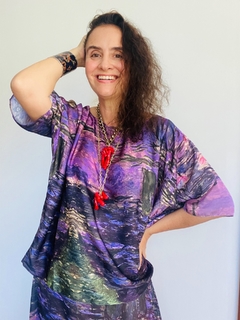 Camiseta Morcego Cetim Monet Lilás - comprar online