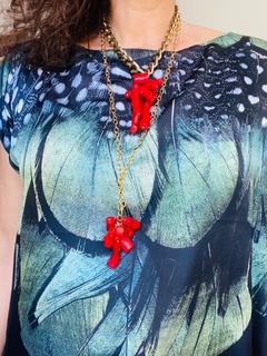 Imagem do Camiseta Kaftan Cetim Pluma Verde