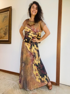 Saia Plissada Longa Crepe Monet Amarelo - buy online