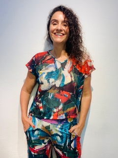 Camiseta Cropped Vual de Malha Joan Verde - online store