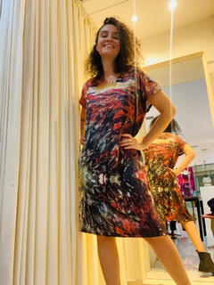 Vestido Kaftan V Jersey Monet Vermelho - comprar online