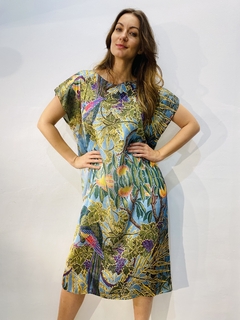 Vestido Kaftan Curto Cetim Arara Verde