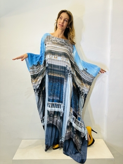 Vestido Plissado Longo Crepe Municipal Fachada Cor