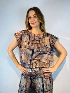 Camiseta Kaftan Cetim Paul Klee Cinza