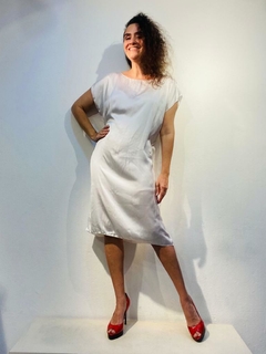 Vestido Kaftan Cetim Branco Lisos - buy online