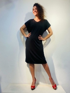 Vestido Kaftan Jersey Preto Lisos on internet