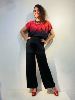 Calça Reta Jersey Preto Lisos - buy online