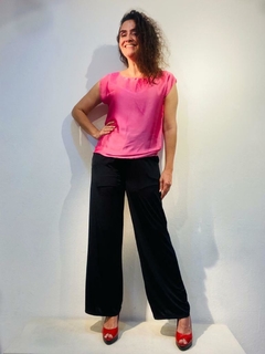Camiseta Kaftan Cetim Rosa Lisos