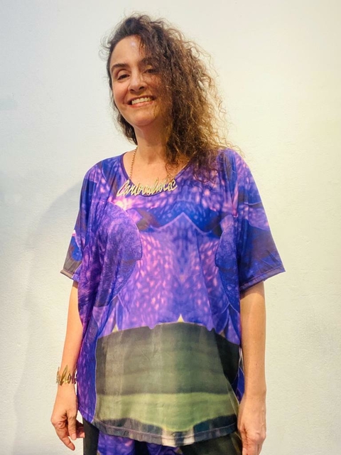 Camiseta Morcego Jersey Orquidea Roxo