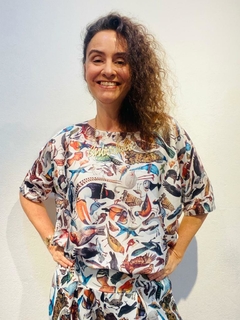 Camiseta Morcego Cetim Passaros