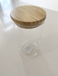 FRASCO VIDRIO C/TAPA BAMBOO 15,5CM - comprar online