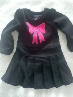 Vestido importado GAP manga larga frisado con moño bordado grande en internet