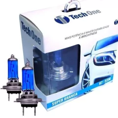 (TODOS OS MODELOS) KIT LÂMPADA TECH ONE SUPER BRANCA (PAR)