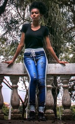 Calça Jeans Legging com moletom (Fusion) | REF: LEGJ05 - Super Promoção!!! - Identifica Moda
