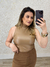 BLUSA GOLA ALTA COURO PU - comprar online
