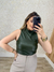 BLUSA GOLA ALTA COURO PU - loja online