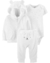 Carter'S Set 3 Piezas Body, Campera Y Pantalón Osito Blanco