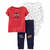 Carter's Set 3 Piezas Body, Remera y Pantalón Deportes