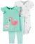 Carters Set 3 piezas Body, Remera y Pantalon Flamencos