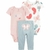 Carter´s Set 3 Piezas Bodies Mangas Cortas Pantalon Mariposa