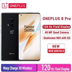 Original Oneplus 8 Pro 5G Mobile Phone 6.78 inch 2K 120Hz Snapdragon 865 Octa Core 8G 128G Android 10 30W Charger NFC Smartphone - Loja dos smartphones