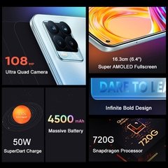 In Stock Global Version Realme 8 Pro Smartphone 8GB 128GB 6.4‘’ Screen 108MP Ultra Quad Camera Snapdragon 720G 4500mAh 50W NFC