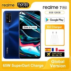 Global Version Realme 7 Pro 8GB 128GB Smartphon Snapdragon 720G 6.4'' AMOLED Screen 64MP Quad Cameras 65W SuperDart Charge NFC