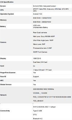 CUBOT C30 Smart Phone with NFC 4G Global Version Mobile Phones 48MP Rear Quad AI Camera 32MP Selfie smartphone android 10 256GB - Loja dos smartphones