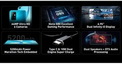 Imagem do Global Version Infinix Note 8 Mobile Phone 6.95 inch 6GB 128GB Helio G80 Octa Core 5200mAh 18W Super Charge Google Play