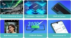 CUBOT J8 Mobile Phones 3100mAh Battery Rear Triple Camera Smartphone Android 10 Business Backup 5.5? Small Cheap Cell Phone na internet