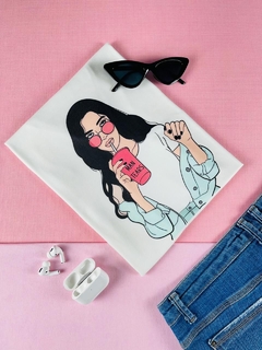 T-shirt ribana canelada Man Tears (Tradução: Lágrimas de homem)