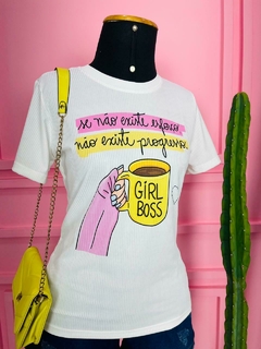 T-shirt Ribana Canelada Se não existe esforço, não existe progresso (Girl boss) - comprar online
