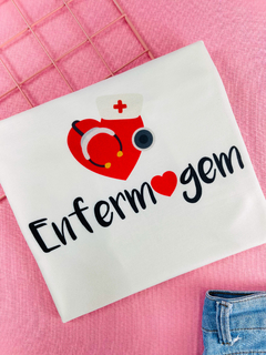 T-shirt ribana canelada Profissões Enfermagem