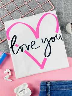 T-shirt ribana canelada Love you - comprar online