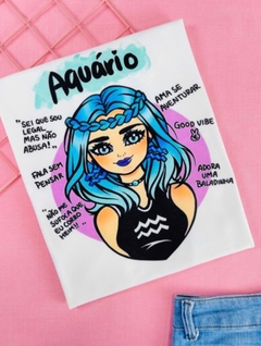 T-shirt ribana canelada Signo Aquário