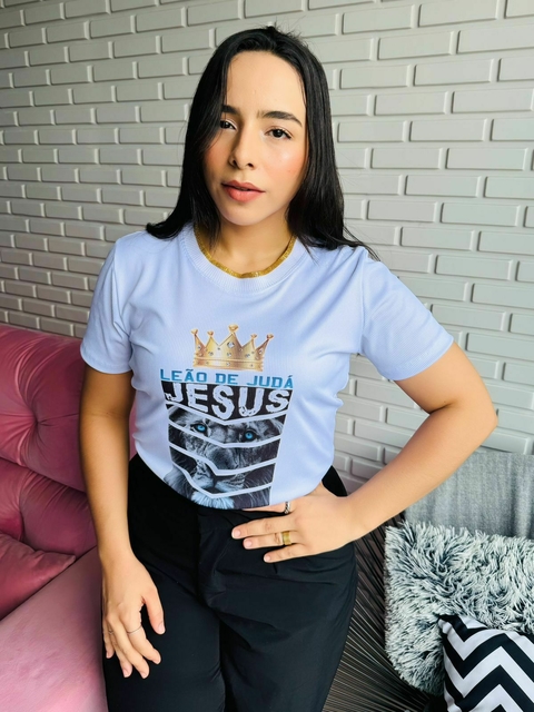 T-SHIRT CANELADA LEÃO DE JUDÁ JESUS