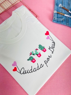 T-shirt ribana canelada Cuidada por Deus