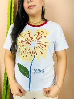 T-SHIRT CANELADA NA FLOR DA IDADE - BRANCA - comprar online
