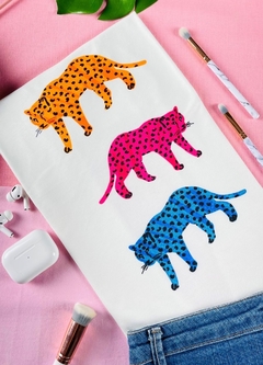 T-shirt ribana canelada Tigres coloridos