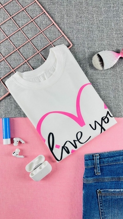 T-shirt ribana canelada Love you