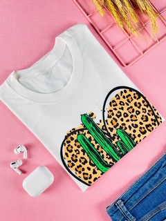 T-shirt ribana canelada Cacto animal print - comprar online