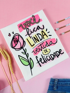 T-shirt ribana canelada Você fica linda vestida de si