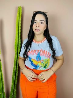 T-SHIRT CANELADA AMAZÔNICA - BRANCA na internet