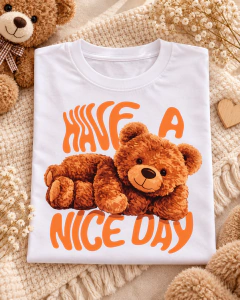 T-SHIRT SUEDE - URSO HAVE A NICE DAY - comprar online