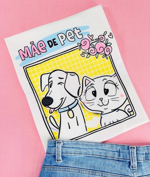 T-shirt ribana canelada Mãe de Pet