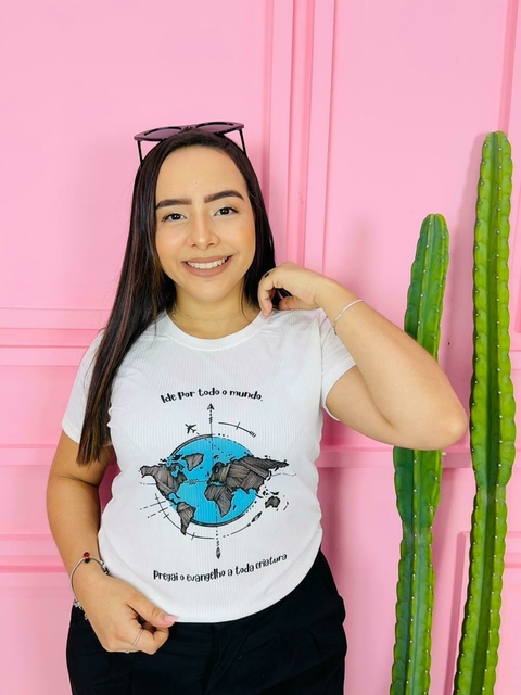 T-shirt Canelada Ide por todo mundo e pregai o evangelho a toda criatura