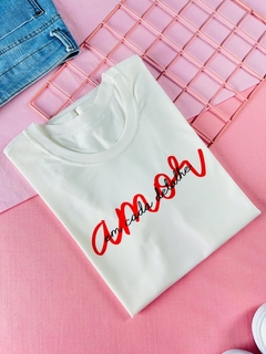 T-shirt ribana canelada Amor em cada detalhe