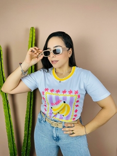 T-SHIRT CANELADA BANANA - BRANCA - comprar online