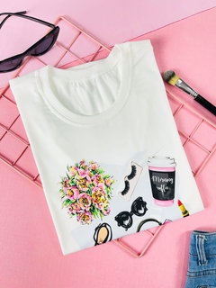 T-shirt ribana canelada Morning Coffee - comprar online